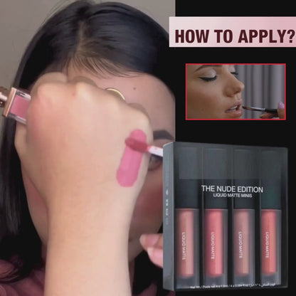 Nude Red Edition Different Shades Liquid Lipstick Set of 4 (16ml)